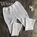 Knitted Hollow Out Cutout Beach Fishnet Pants Women Hand Crocheting Beach Lace up Trousers Sun Protective Pants