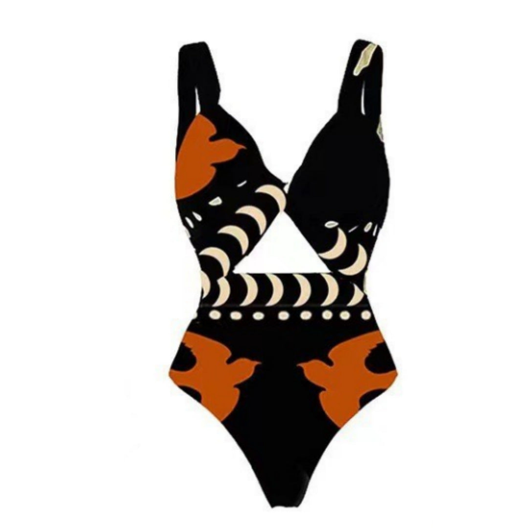 Lonkey Swimwear Retro Printed Mesh Trousers Conservative Swimwear Bikini Bella Mia