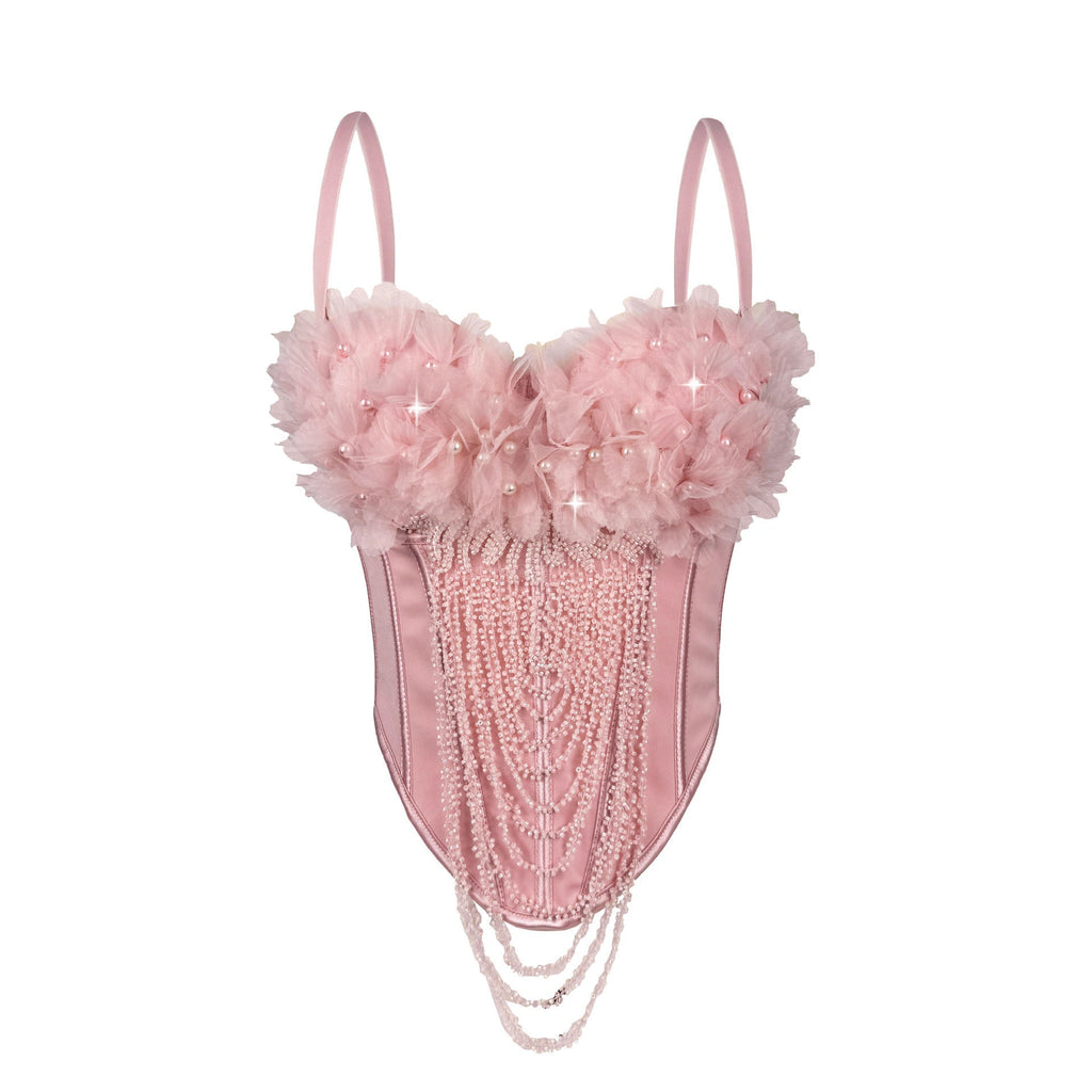 Arrival Handmade Floral Tassel Suspender Vest Sexy Backless Tube Top Outer Wear Boning Corset Corset Body Shaping Bella Mia