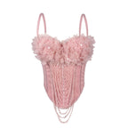 Arrival Handmade Floral Tassel Suspender Vest Sexy Backless Tube Top Outer Wear Boning Corset Corset Body Shaping Bella Mia