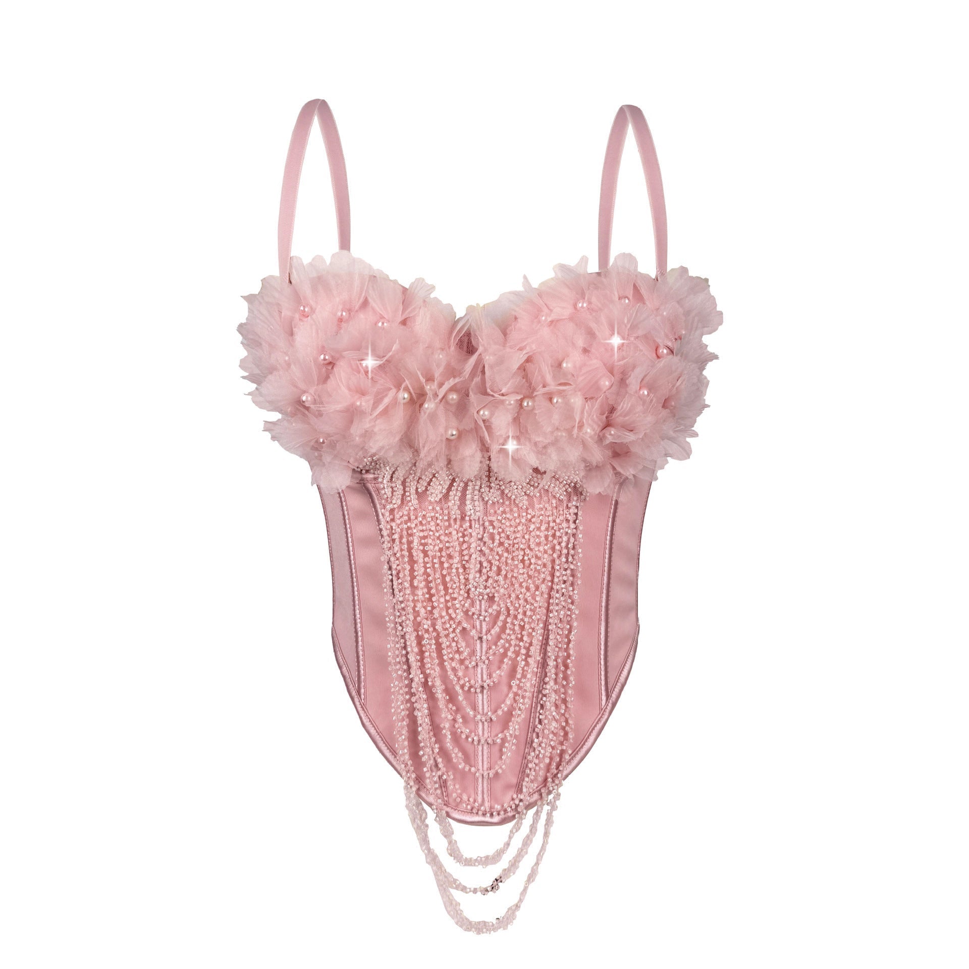 Arrival Handmade Floral Tassel Suspender Vest Sexy Backless Tube Top Outer Wear Boning Corset Corset Body Shaping Bella Mia