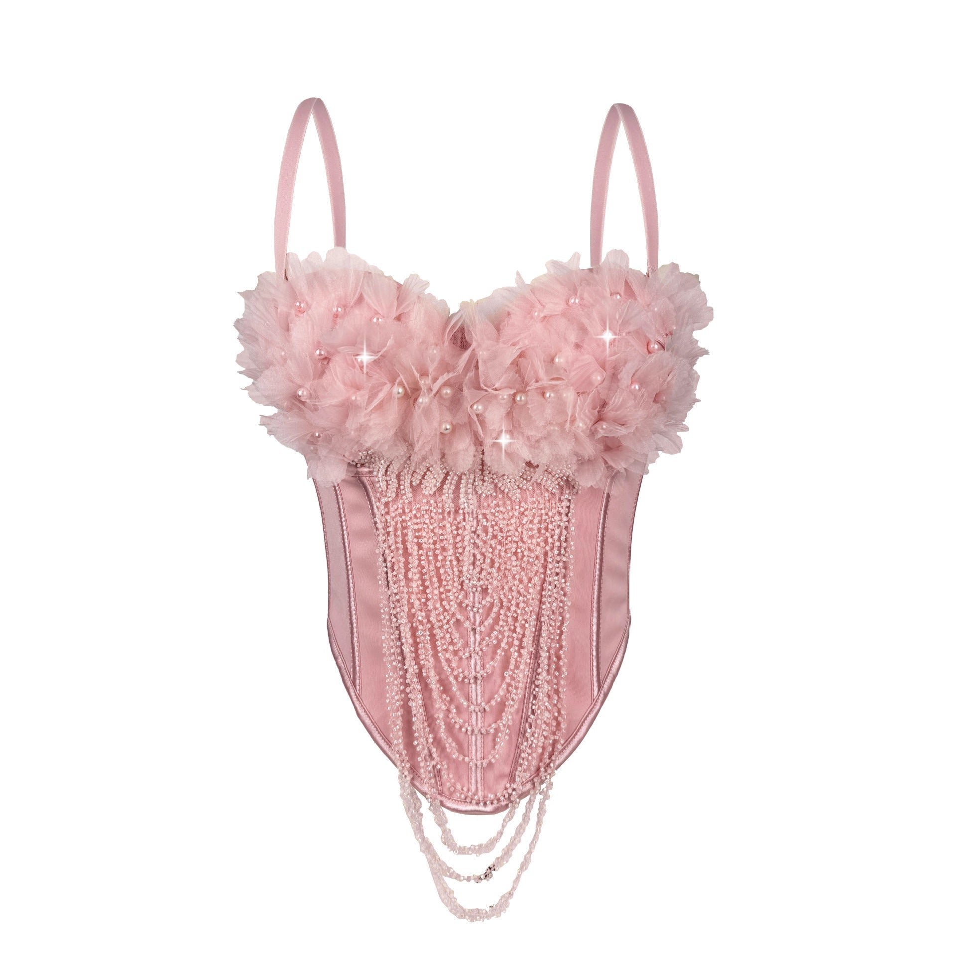 Arrival Handmade Floral Tassel Suspender Vest Sexy Backless Tube Top Outer Wear Boning Corset Corset Body Shaping Bella Mia