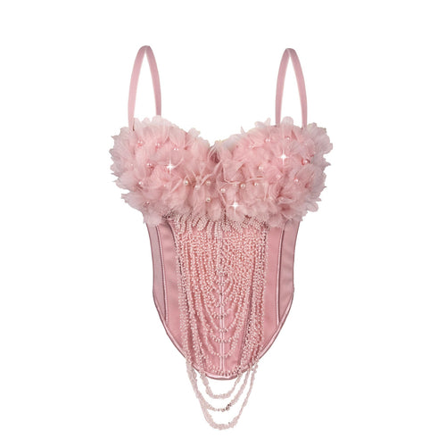 Arrival Handmade Floral Tassel Suspender Vest Sexy Backless Tube Top Outer Wear Boning Corset Corset Body Shaping Bella Mia