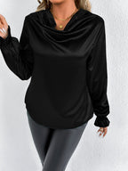 Women Clothing Summer Satin Shirt Women Satin Shirt Artificial Silk Top Bella Mia