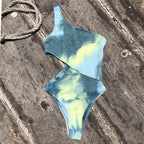 Swimsuit Wrinkle Champray Sexy Siamese One Shoulder Bikini Swimsuit Women Bikini Bella Mia