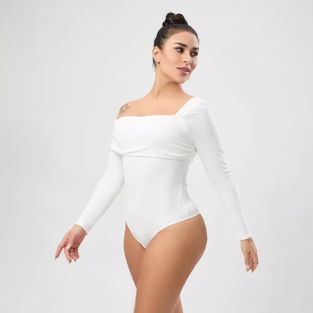 White Outerwear Jumpsuit Women Design Single Shoulder Top Women Autumn Bella Mia