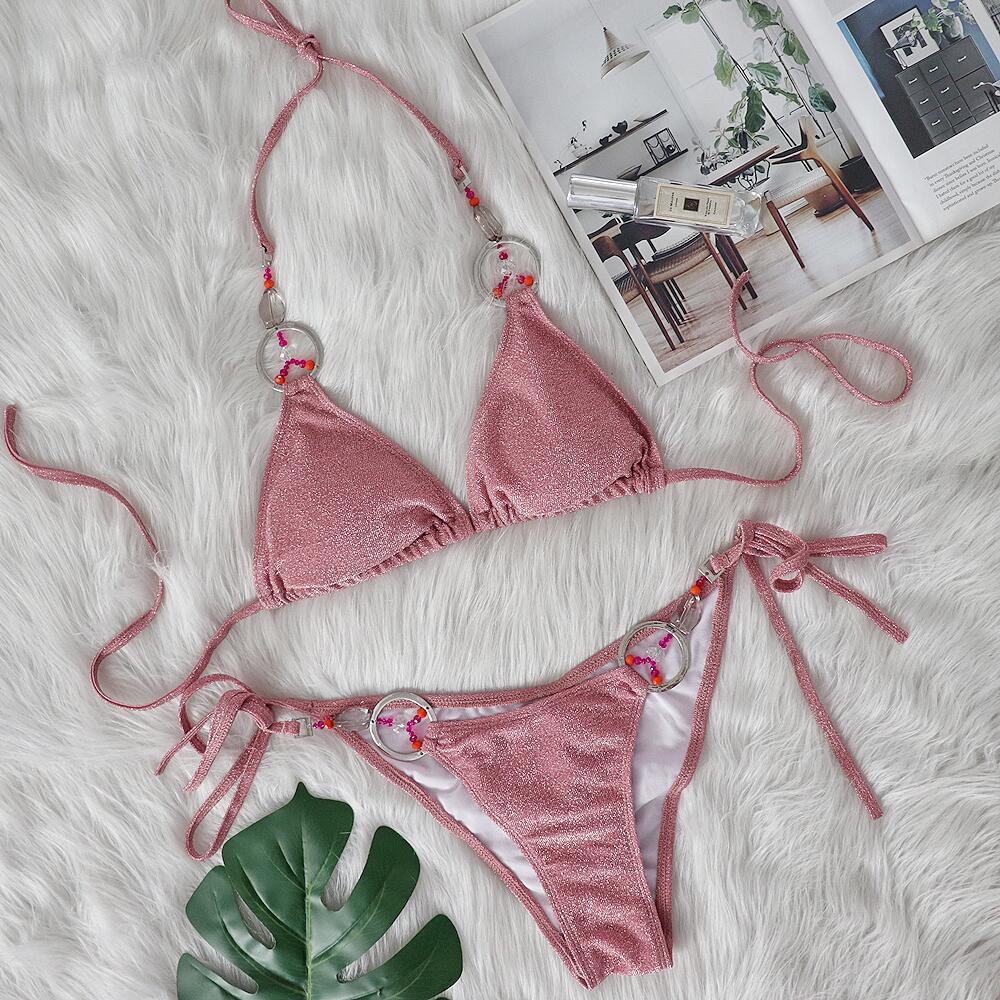Sexy Bikini Handmade Beaded Swimsuit Crystal Diamond Split Women Swimsuit Guest Bella Mia