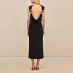 Sexy Lightly Mature Sexy Backless Dress Autumn French Waist Dress Women Bella Mia