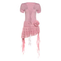 Summer Women Clothes Sexy Unique Design Deep V Plunge Lace up Irregular Asymmetric All Match Dress Women Bella Mia