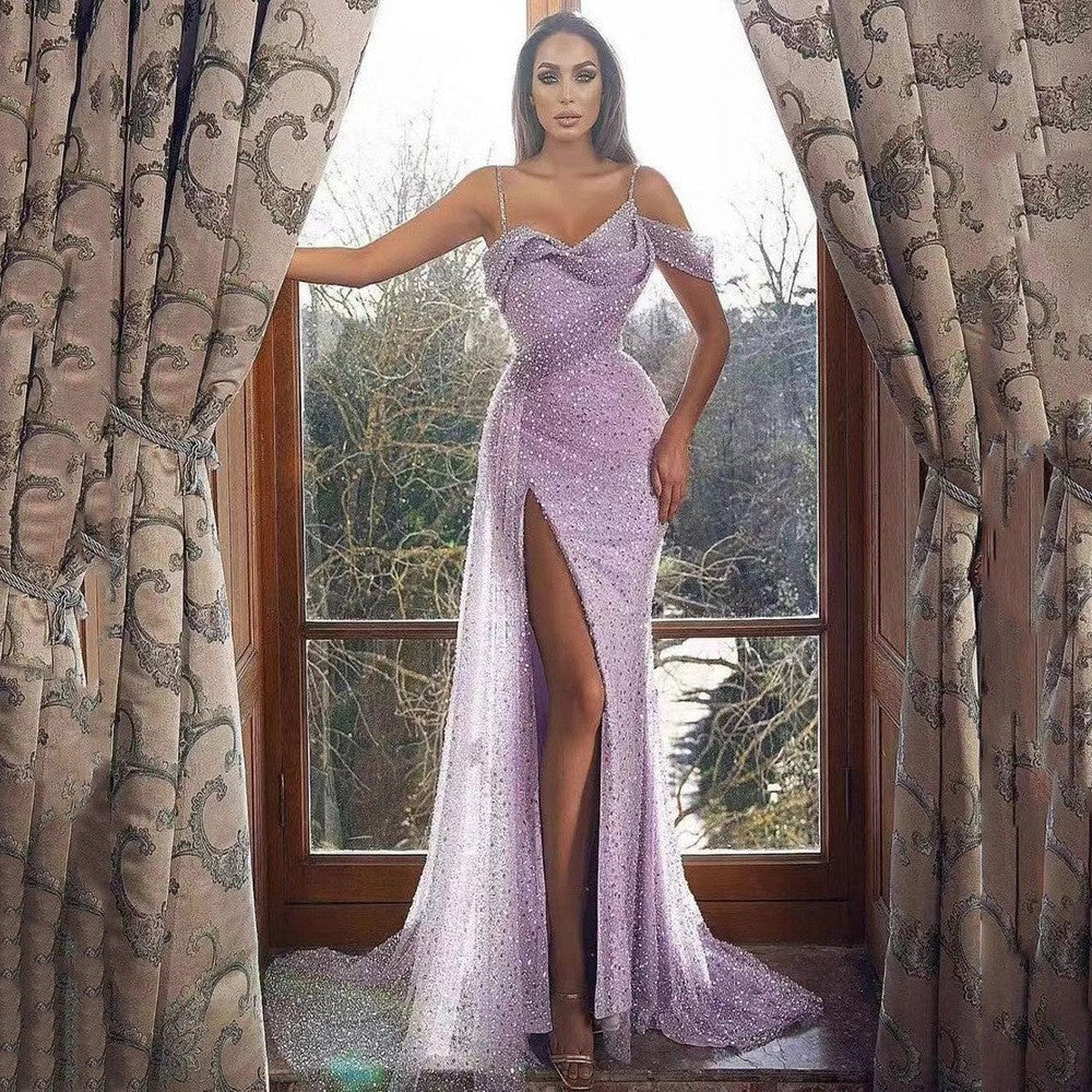 Arrival Women Clothing Dress Cami Dress Split Sequined Irregular Asymmetric Evening Dress Bella Mia