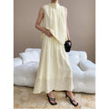 Early Autumn Tencel Blended Chinese Dark Pattern Vest Skirt Two Piece Set Bella Mia