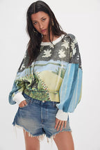 Autumn Winter Women Clothing Printing Loose Casual Top All Matching Hoodie Women Bella Mia