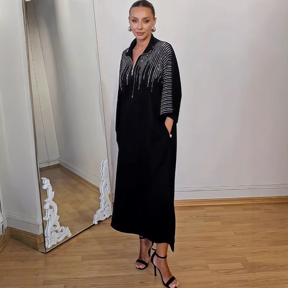 Autumn Printed Loose Women Wear Long Sleeve Dress Bella Mia
