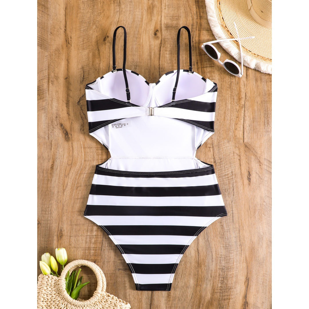 Bikini Swimsuit Geometric Abstract Printed Steel Bracket Push up Swimsuit Bella Mia
