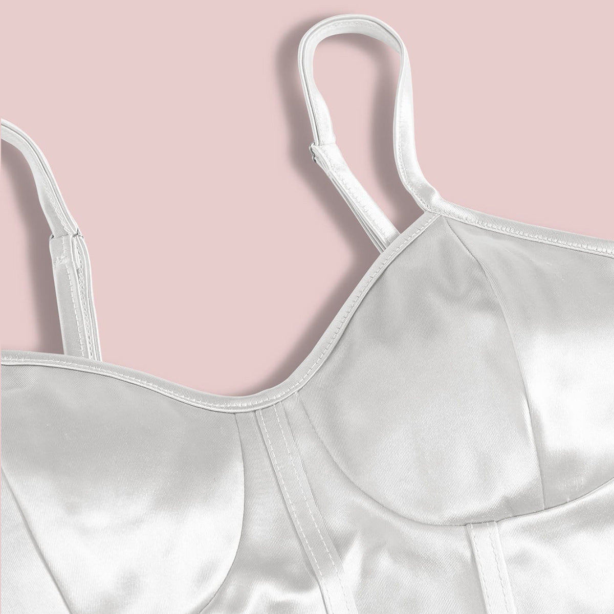Sexy Slimming Waist Camisole Wrapped Chest Adjustable Spaghetti Strap Satin Short Top for Women Bandana Bella Mia