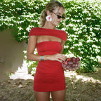 Sexy off Shoulder Hollow Out Cutout Sexy Slim Fit Slimming Sheath Dress Bella Mia