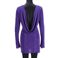 Spring Summer Women Clothing Wooden Ear Hollow Out Cutout Backless Long Sleeve Short Dress Women Bella Mia