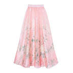 Floral Decorative Mesh Split Swimsuit Women High Waist Bikini Umbrella Skirt Bella Mia