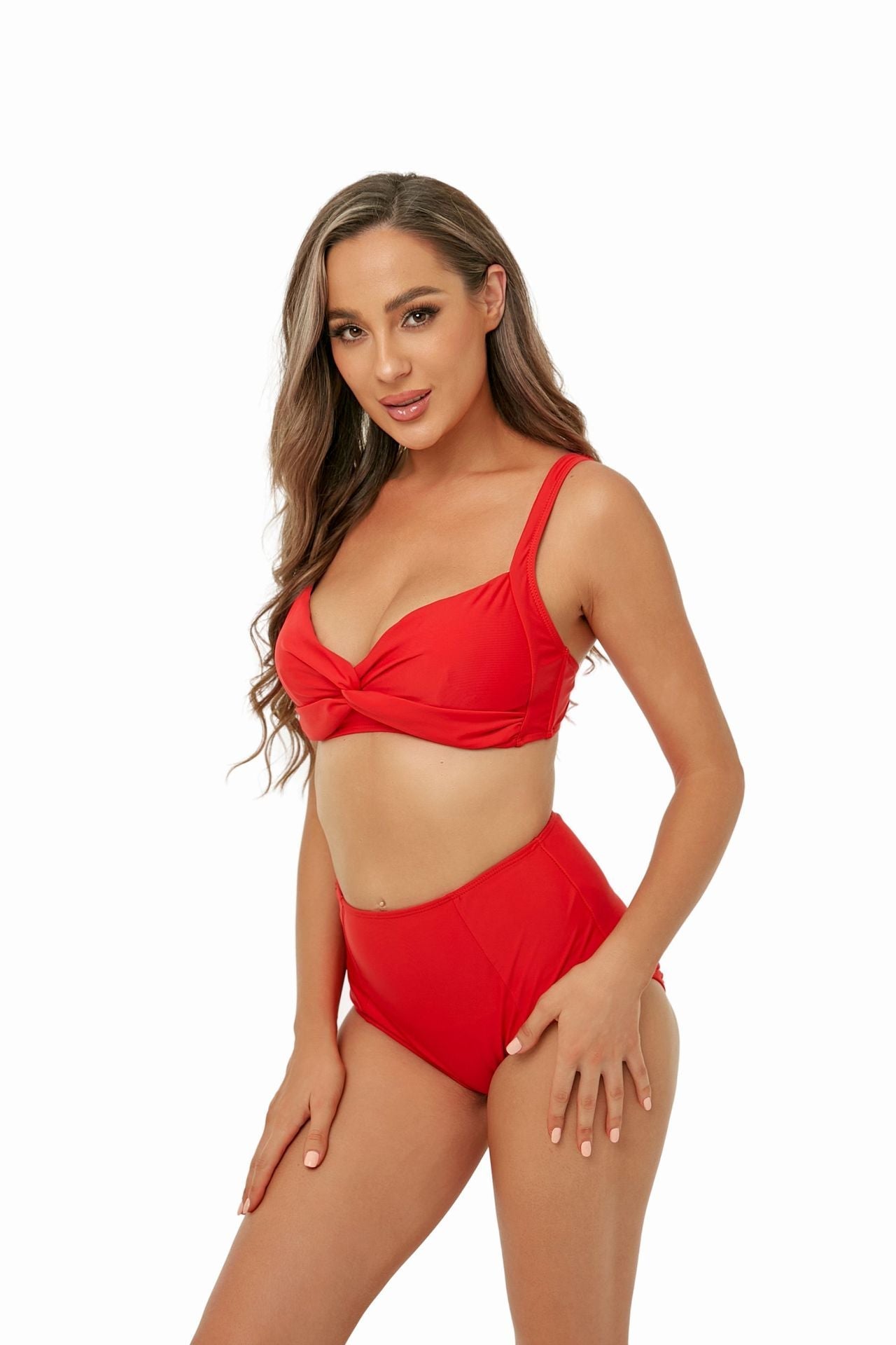 Bikini Lady Sexy High Waist Split Swimsuit Bikini Solid Color Swimsuit Bella Mia
