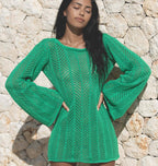 Sexy Cutout Knitted Dress Sexy Backless Lace Up Tassel Holiday Beach Dress Blouse Women Bella Mia
