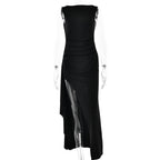 Spring Summer Backless round Neck Sleeveless High Slit Dress Women Sexy Slim Fit Maxi Dress Bella Mia