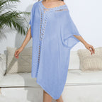 Women Blouse Women Clothing Crochet Stitching Loose Dress Beach Bikini Cover up Bella Mia