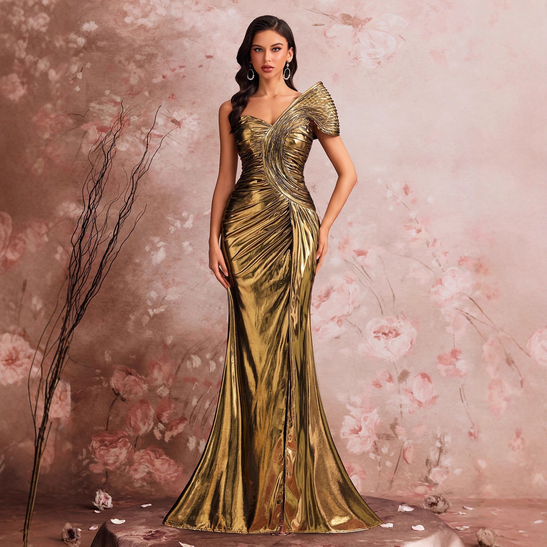 Fishing Line Shaping Elegant Evening Dress Gorgeous Pleated Cocktail Party Formal Party Gift Bella Mia