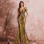 Fishing Line Shaping Elegant Evening Dress Gorgeous Pleated Cocktail Party Formal Party Gift Bella Mia