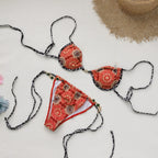 Floral Sexy Backless Push up Low Waist Banded Bikini Split Swimsuit Women Export Bella Mia