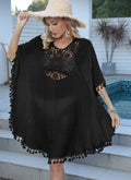 Beach Vacation Blouse Women Clothing Crocheted Stitching Tassel Bikini Cover Up Blouse Dress Bella Mia