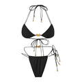 Solid Color Elastic String Butterfly Ornament Bikini Sexy Split Triangle Bag Tied Swimsuit Women Bella Mia