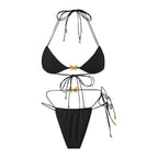 Solid Color Elastic String Butterfly Ornament Bikini Sexy Split Triangle Bag Tied Swimsuit Women Bella Mia