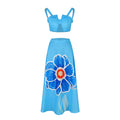 Retro Large Printed Beach Skirt Set Sexy Split Two Piece Sets Bella Mia