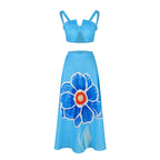 Retro Large Printed Beach Skirt Set Sexy Split Two Piece Sets Bella Mia