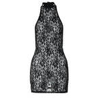 Sexy Lace Large Backless Sheath Slim Nightclub Essential Halter Dress Bella Mia
