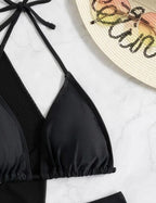 First See Clothing Bikini Three Piece Swimsuit Women Sexy Solid Color Slimming Blouse Swimsuit Bella Mia