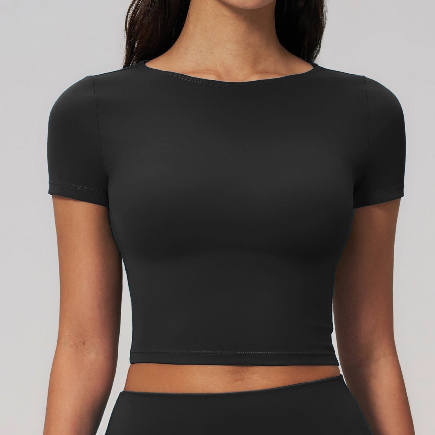Cream Brushed Exercise Yoga Clothes Women Slim Fit Sports Short Sleeved Shirt Breathable Skin Friendly Fitness T shirt Women Bella Mia
