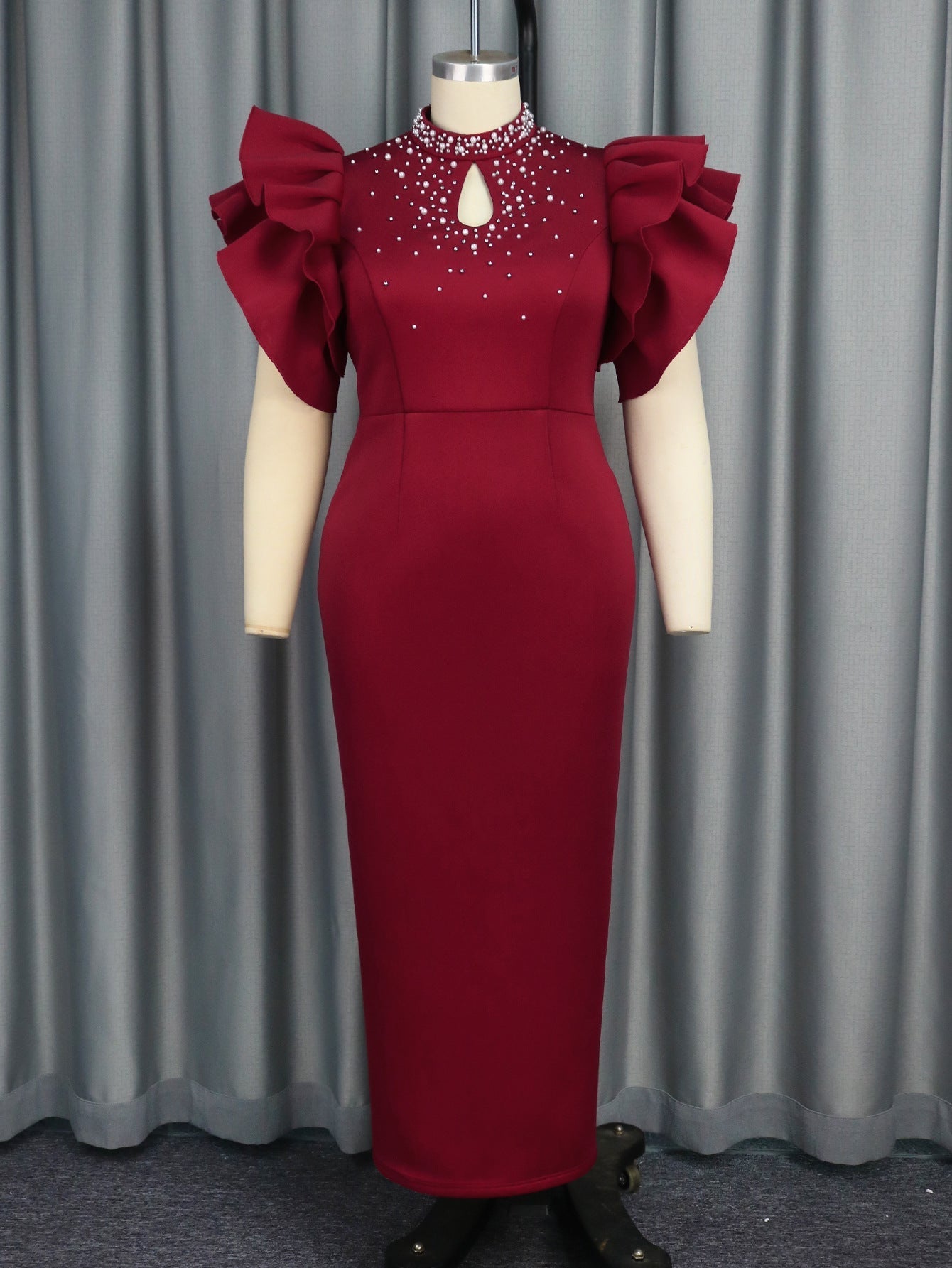 Summer Sexy Cutout Half Turtleneck Dress Party Dinner Beaded High Waisted Dress Bella Mia