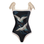 Retro Swimsuit Conservative One Piece Spring Swimsuit Suit Women Chiffon Blouse Bella Mia