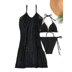 Swimsuit Women Split Solid Color Dress Three Piece Bikini Sexy Lacing Set Bella Mia