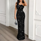 Women Elegant Evening Dress Tube Top Sexy Maxi Dress Bella Mia