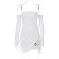 Women Clothing Summer Sexy Off Shoulder Tube Top Split Hip Dress Bella Mia