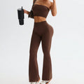 Vest Wide Leg Tight Seamless Hip Lifting Yoga Bell Bottom Pants Two Piece Sets Abdominal Shaping High Waist Bootcut Casual Exercise Yoga Clothes Bella Mia