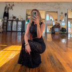 Women Clothing Summer Sexy Lace Hollow Out Cutout Top See through Hip Skirt Set Women Bella Mia