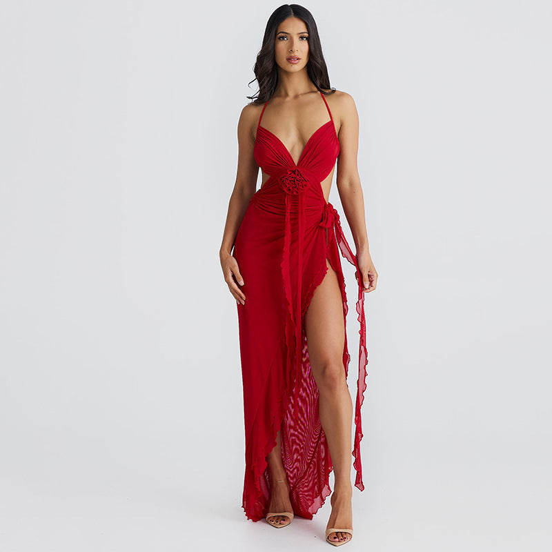 Women Clothing Autumn Sexy Mesh Lace Tube Top Lacen Up Dress Women Bella Mia