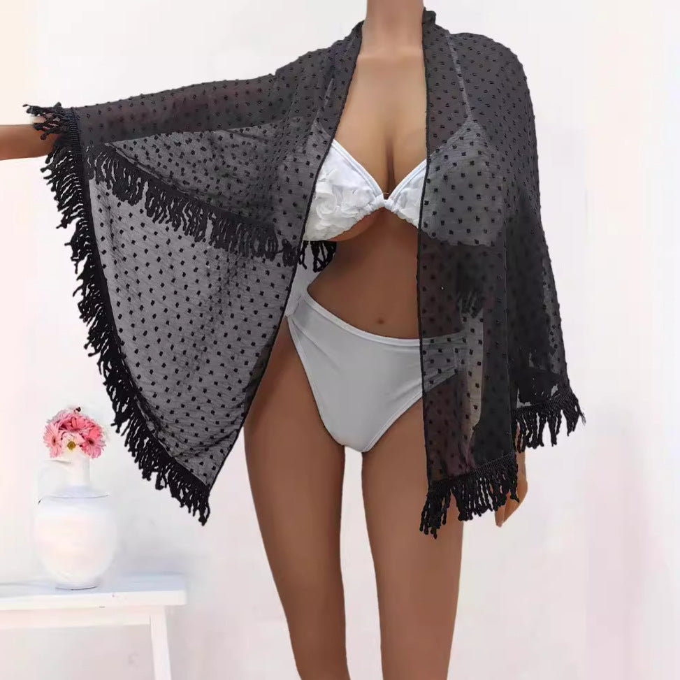Women Clothing One Piece Beach Skirt Tassel Stitching Multiple Wear Anti-Sunburn Shawl Bella Mia