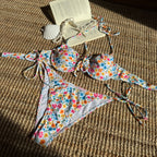 Fresh Floral Printed Sexy Banded Bikini Split Swimsuit Bikini Bella Mia