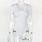 Bodysuit Spring Summer Women Clothing Short Sleeve V Neck Sexy Tight Bodysuit Bella Mia