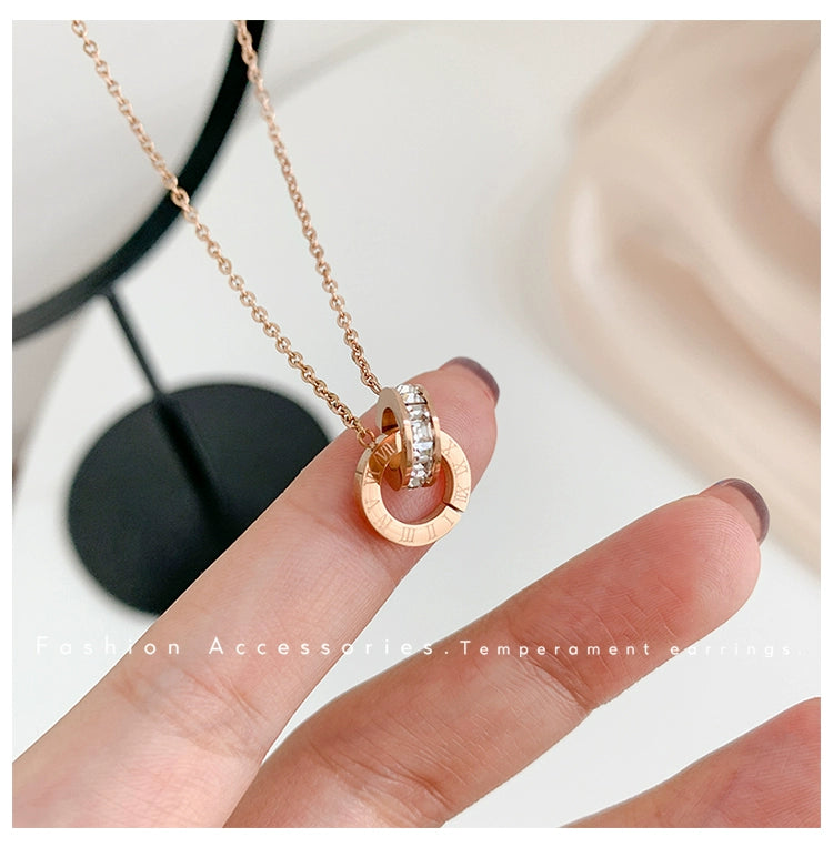 Fashion Ring Buckle Titanium Steel No Fading Girls Necklace Luxlife Brands