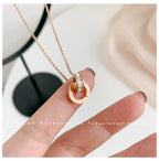 Fashion Ring Buckle Titanium Steel No Fading Girls Necklace Luxlife Brands